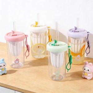 Tasse infuseur à thé avec paille, bouteille d'eau portable pour étudiants et adultes, idéale pour la rentrée scolaire - Product Image 1