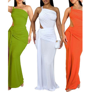 2025 Сексуальное Женское летнее платье сплошной цвет кружева V-образным вырезом тонкое женское платье - Product Image 1