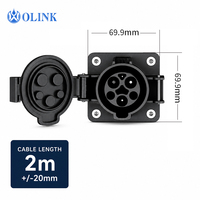 Prise de charge pour véhicule électrique OLINK 80A Max 240V Niveau 2, ignifuge, PC, borne en cuivre plaqué argent, J1772