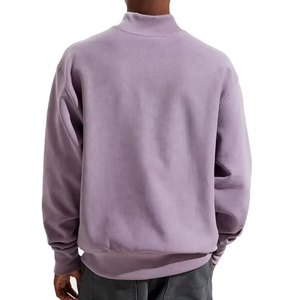 Felpa a collo alto in cotone <span class=keywords><strong>viola</strong></span> con etichette intrecciate ricamate e motivo lettera - Product Image 4