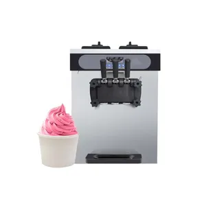 Ice Cream Making Make Three Flavors Automatic Stainless Steel Commercial Soft Serve Ice Cream Machine For Business Food Cart