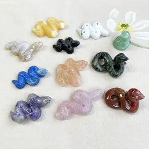 Wholesale Natural Gemstones Animal Carving Rose Crystal Snake Jewelry