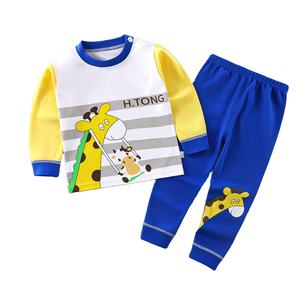 Pyjamas décontractés à manches longues avec dessin animé d'automne d'hiver 100% coton pour enfants pyjamas pour bébés filles et garçons pyjamas pour enfants - Product Image 1