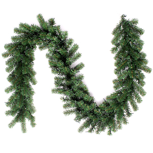 UMIND Wholesale Handmade Eco-Friendly <strong>PreLit</strong> 200cm Artificial PVC <strong>Christmas</strong> <strong>Garland</strong> with Red Berries and Balls - Product Image 1