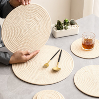 Sets de table tressés en coton écologique, résistants à la chaleur et antidérapants, pour tables de salle à manger, mariages, fêtes, vacances, camping, carton