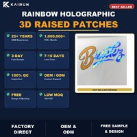 Étiquette holographique arc-en-ciel à transfert thermique, patch logo 3D en silicone en relief, rouleau irisé pour vêtements de sport et confection sur mesure