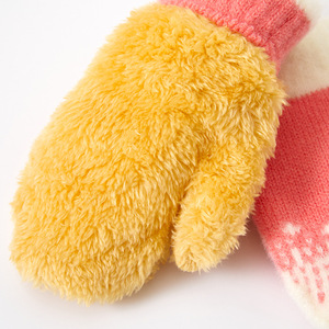 Gants d'hiver pour enfants en polaire <span class=keywords><strong>alpaga</strong></span> motif flocon de neige, doublure polaire épaisse, mitaines convertibles à suspendre au cou pour le jeu dans la neige, vente en gros - Product Image 5