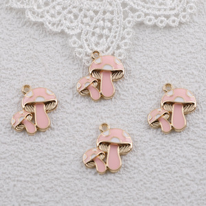 Cartoon Mushroom Zinc Alloy Pendant Charms DIY Jewelry Accessories Pink Blue <b>Red</b> Black Unisex - Product Image 4