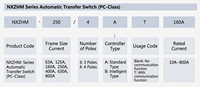 ATS 4P 100A Commutateur de transfert automatique et manuel triphasé à double alimentation pour usage industriel, contrôle intelligent, niveau PC IP20