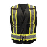 Gilet de sécurité haute visibilité de classe 2, robuste, avec fermeture éclair sur le devant, multi-poches, réfléchissant, à dos en X, pour les travailleurs routiers