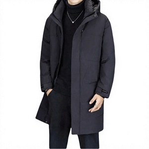 Mego Industry <b>Men's</b> <b>Long</b> Puffer Jacket Winter Thick Warm Zip up Quilted <b>Coat</b> Casual Solid <b>Black</b> 100% Polyester - Product Image 1