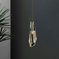 Lustre en cristal de Style moderne nordique lampe à suspension en cuivre à tête unique éclairage de chevet de luxe avec un design transfrontalier