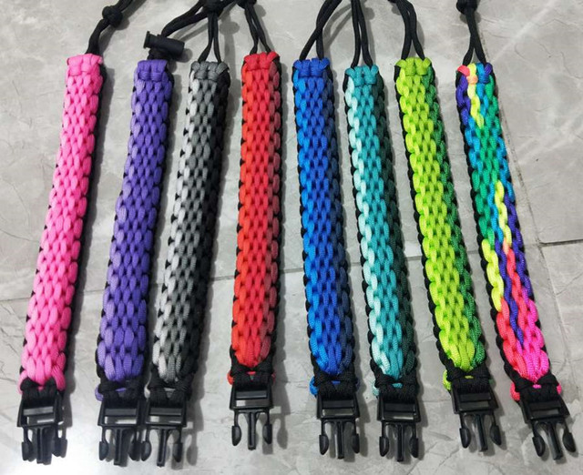 Wholesale Outdoor Hiking Paracord Survival Handle Carrier Strap Cord Safety Ring Carabiner for Wide Mouth Water Bottle