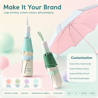 Parapluie Pétale Fleur Personnalisé avec Logo, Bicolore, Protection UV Gel, Parapluie de Soleil Pliant 3 Volets Compact Portable pour Filles, Vente en Gros