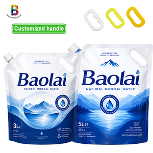 Sachet d'emballage liquide personnalisé imprimé sans BPA, haute barrière, à fond plat, 3L 5L, robuste, avec bec verseur pour <span class=keywords><strong>eau</strong></span> minérale – Fabricant - Product Image 1