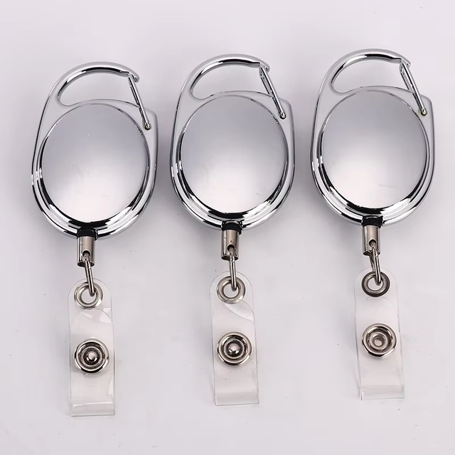 Custom logo Heavy Duty Reel Giveaway Pataskala Retractable Badge Holders Retractable Metal ID Badge Reel Oval Metal Badge Reel