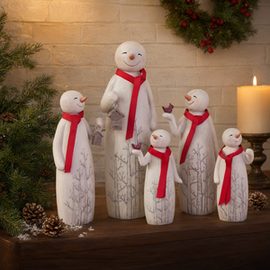 Juego de Figuras Decorativas de Resina con Forma de Familia de Muñecos de Nieve para Navidad - Product Image 3