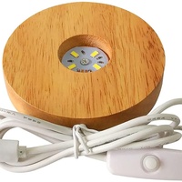 Lampe Usb 3D ronde ovale en bois, Base de lampe à Led de forme ronde, lumière blanche chaude, offre spéciale