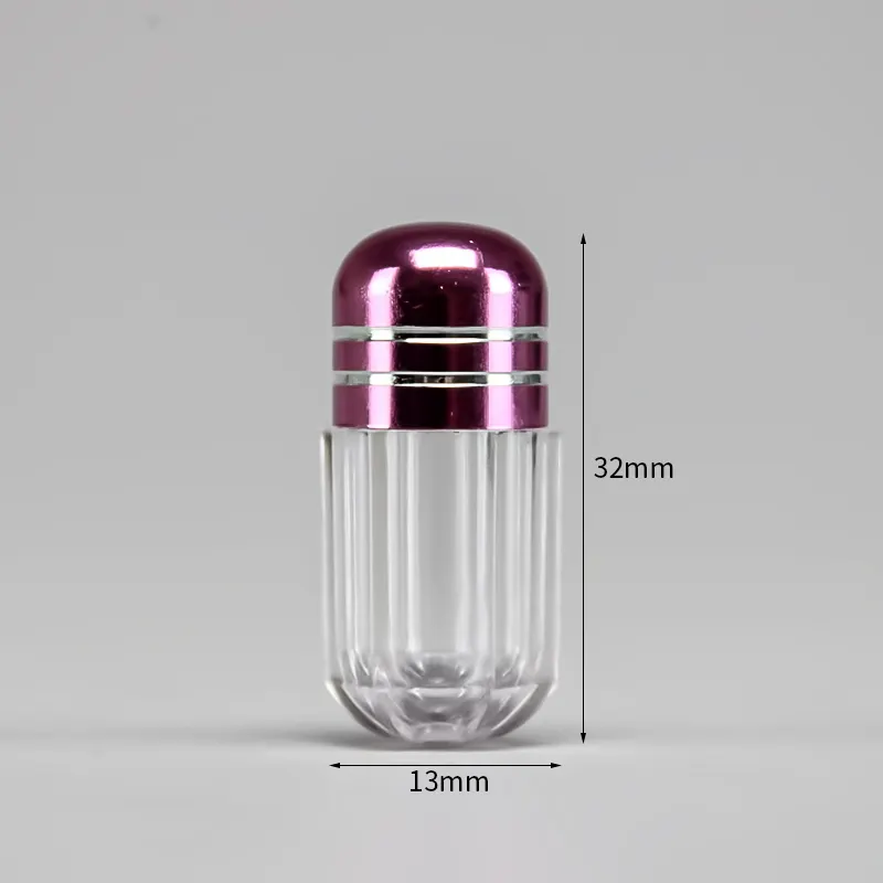 Mini botella de cápsula individual personalizada con ampollas de plástico Vial de plástico Embalaje de píldoras de medicina con labio de aluminio