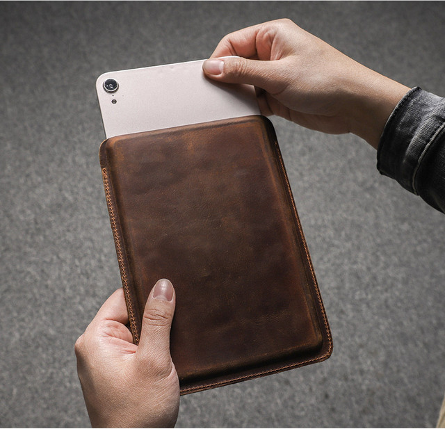 Retro Custom Color Genuine Leather Tablet Sleeve Case for iPad Mini 1/2/3/4/5/6 case Bag