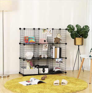 Étagère de rangement en fil de métal blanc Cube étagère étagère de rangement bricolage organisateurs de salon et supports de rangement - Product Image 6