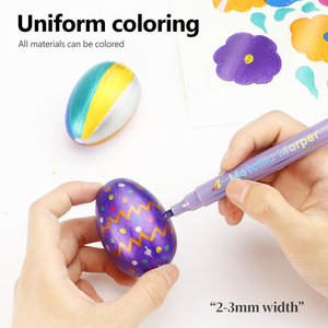 8 stylos <span class=keywords><strong>marqueurs</strong></span> métalliques à pointe moyenne de 2-3 mm, stylos à peinture scintillante pour papier noir, scrapbooking, lettrage manuel et projets artistiques - Product Image 4
