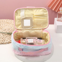 Pochette de maquillage Portable rose à paillettes pour femmes et filles, pochette de voyage, 2023