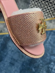 Sandalias planas con pedrería, <span class=keywords><strong>chanclas</strong></span> de una sola tira para mujer, pantuflas de alta calidad para mujer - Product Image 6