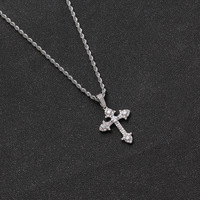 RQ Fashion Design Simple pendentif croix byzenne clair AAA Grade Bling CZ croix collier RTS bijoux