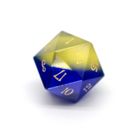 Jeu de dés JMS Gemstone DND Bleu Jaune Yeux de Chat 7PCS Jeu de dés polyédriques à paillettes DND
