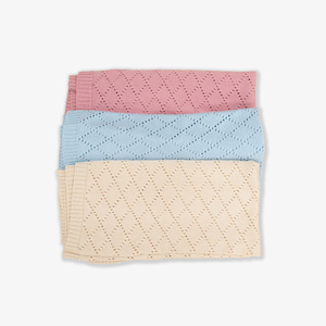 100% cotton Knitted Eco-Friendly Rectangle Solid color Cute Spring & Autumn 210g-280g Classic <b>blanket</b> From Vietnam - Product Image 5