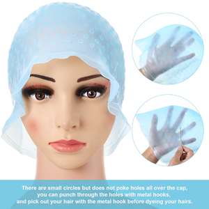 Vente au détail en gros Outil de <span class=keywords><strong>coiffure</strong></span> pour barbier Bonnet de teinture réutilisable en silicone Chapeau de teinture des cheveux en silicone <span class=keywords><strong>avec</strong></span> crochet - Product Image 3