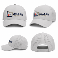 Casquette Performance 6 Panneaux Légère Perforée à Visière Courbée avec Logo Glass Court pour l'Entraînement de Padel, Vente Directe Usine, Étiquette Personnalisée pour Boutiques