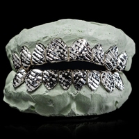Grillz Hip-Hop personnalisés pour dents, 8 dents supérieures et 8 dents inférieures, sertis à la main, en argent sterling 925, entièrement sertis de moissanite