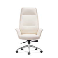 Chaise de bureau ergonomique de direction, fauteuil pivotant réglable en cuir PU avec appui-tête pour patron