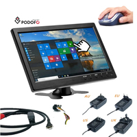 Podofo Monitor LCD HD de 10,1 "para Coche y Mini TV, Pantalla a Color, Entrada de Vídeo de 2 Canales, Monitor de Seguridad, Disponible en EE. UU./UE/Reino Unido