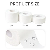 Bande de sport en coton blanc 2,5 cm x 10 m, vente chaude, pour premiers secours, blessures, tennis, gymnastique, boxe, avec oxyde de zinc thermofusible personnalisé
