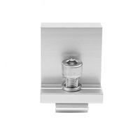 Abrazadera Lateral de Aluminio Anodizado para Panel Solar con Tornillo y Tuerca, Herraje de Fijación para Sistema de Rieles de Montaje Fotovoltaico