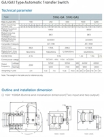 ATS SYA1-160GA 4P Commutateur de transfert automatique double alimentation, contrôleur PC industriel, deux entrées, une sortie, générateur OEM