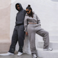 Survêtements personnalisés pour l'hiver avec broderie pour hommes et femmes Survêtement de créateur en tricot lourd 420gsm