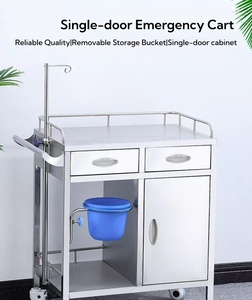 Chariot médical d'urgence polyvalent avec support <span class=keywords><strong>pour</strong></span> perfusion et poubelle à déchets <span class=keywords><strong>pour</strong></span> les soins infirmiers - Product Image 2