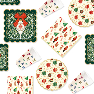 Ensemble de vaisselle de fête de Noël personnalisé DAMAI avec motif de bonbons en forme de casse-noisette, assiettes en papier jetables, gobelets, serviettes, décoration - Product Image 4