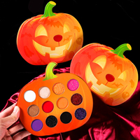 Palette de fards à paupières Halloween Pumpkin à haute pigmentation 12 couleurs - Fini scintillant pour les tons de peau clairs, moyens et foncés