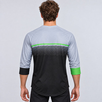 Maillot de VTT pour homme, design personnalisé, motif à carreaux, chemise de cyclisme à manches 3/4, vêtements de BMX, fabricant en gros