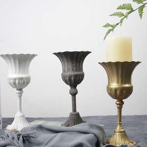 Vase en fer forgé européen Dezun Shangpin, grand pot à fleurs, décoration de table de mariage, décoration d'hôtel, ornement en fonte - Product Image 2