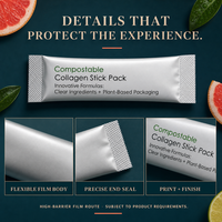 Sachet souple compostable en cellulose personnalisé pour poudre protéinée – Emballage flexible – Fabrication OEM en gros