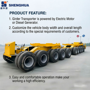Semi-remorque porte-charpette en acier Shenghua professionnelle avec dolly hydraulique, moteur 5000 kW, 380 V, protection contre les surcharges de poids - Product Image 2