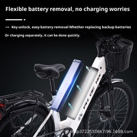 Vélo électrique à batterie au lithium, cadre en acier, moteur sans balais 250W 36V, freins à disque, suspension intégrale, vélo électrique pour adultes