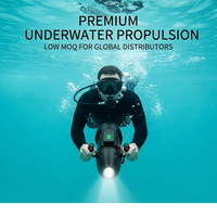 Scooter sous-marin OEM à faible MOQ, 1000W 1500W, avec phare LED, propulseur aquatique, affichage de puissance, double poignée et hélice
