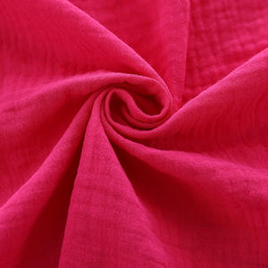 Оптовая продажа, Двухслойное органическое детское Пеленальное Одеяло из крепа, однотонное окрашенное муслиновое 100 хлопковое двойное Марлевое полотно - Product Image 4